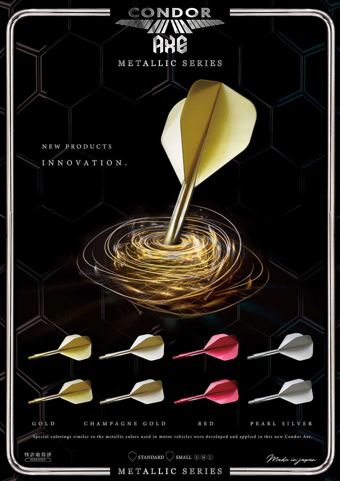 CONDOR - Condor AXE 'METALLIC' Integrated Flights - STANDARD - GOLD/CH GOLD/RED/PEARL SILVER