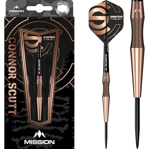 MISSION - CONOR SCUTT - V2 - STEEL TIP DARTS - BRONZE- 90% - 22g/24g