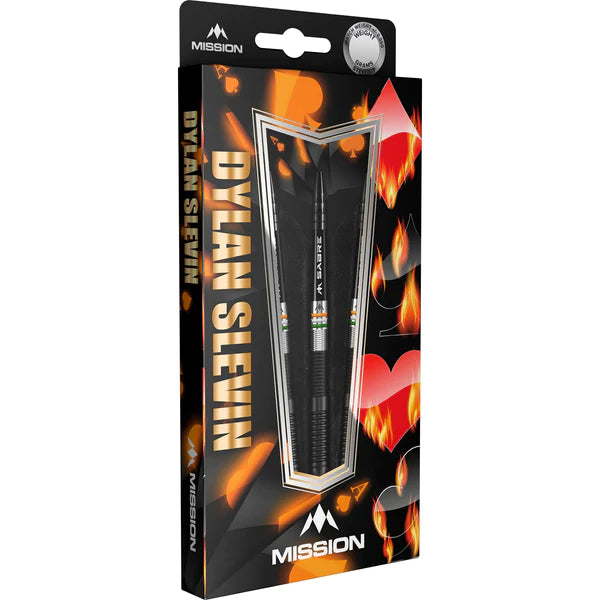 MISSION - DYLAN SLEVIN - Steel Tip Darts - Black Titanium - 90% - 21g/23g/25g