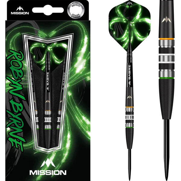 MISSION - ROBYN BYRNE - Steel Tip Darts - Black Titanium - 90% - 23g/25g