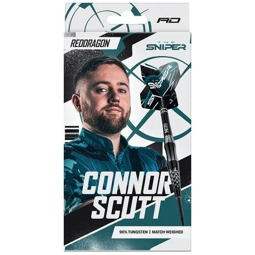 RED DRAGON - CONNOR SCUTT - THE SNIPER - STEEL TIP DARTS - 90% - 22g