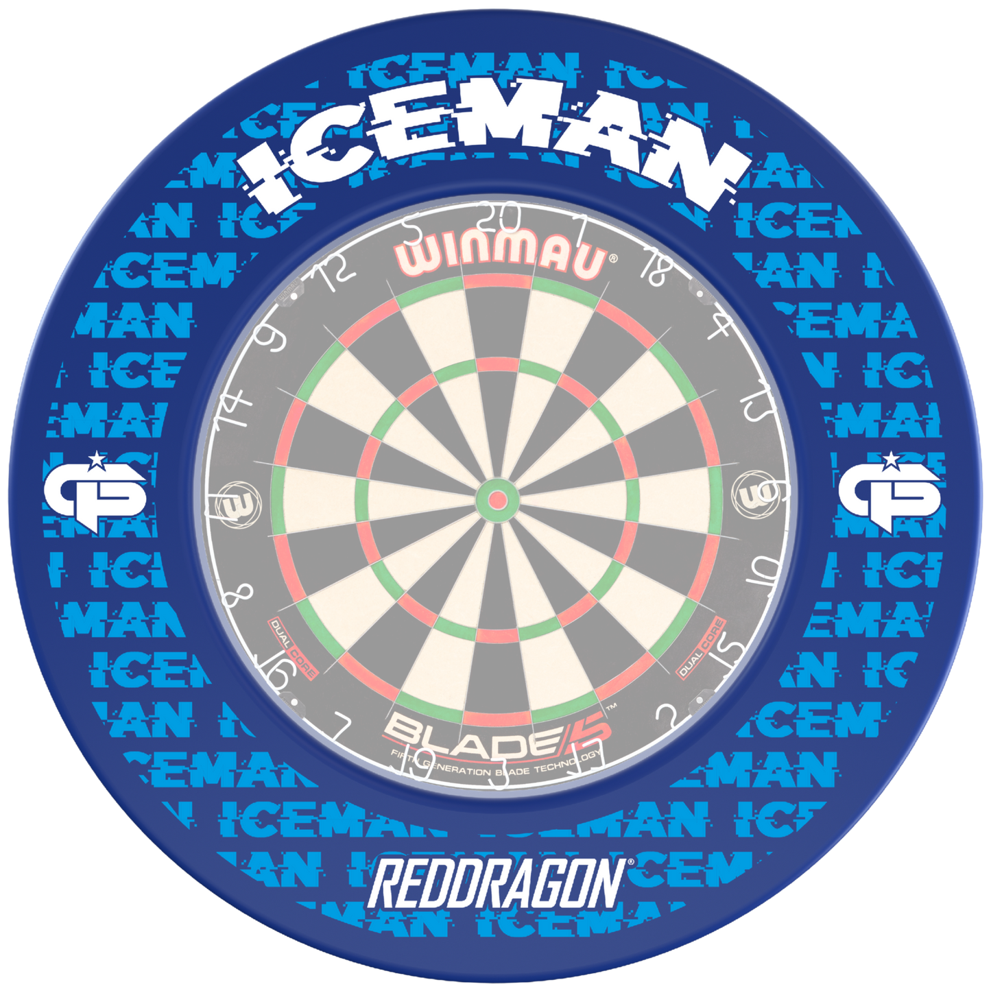 RED DRAGON - GERWYN PRICE- ICEMAN - DARTBOARD SURROUND BY RED DRAGON