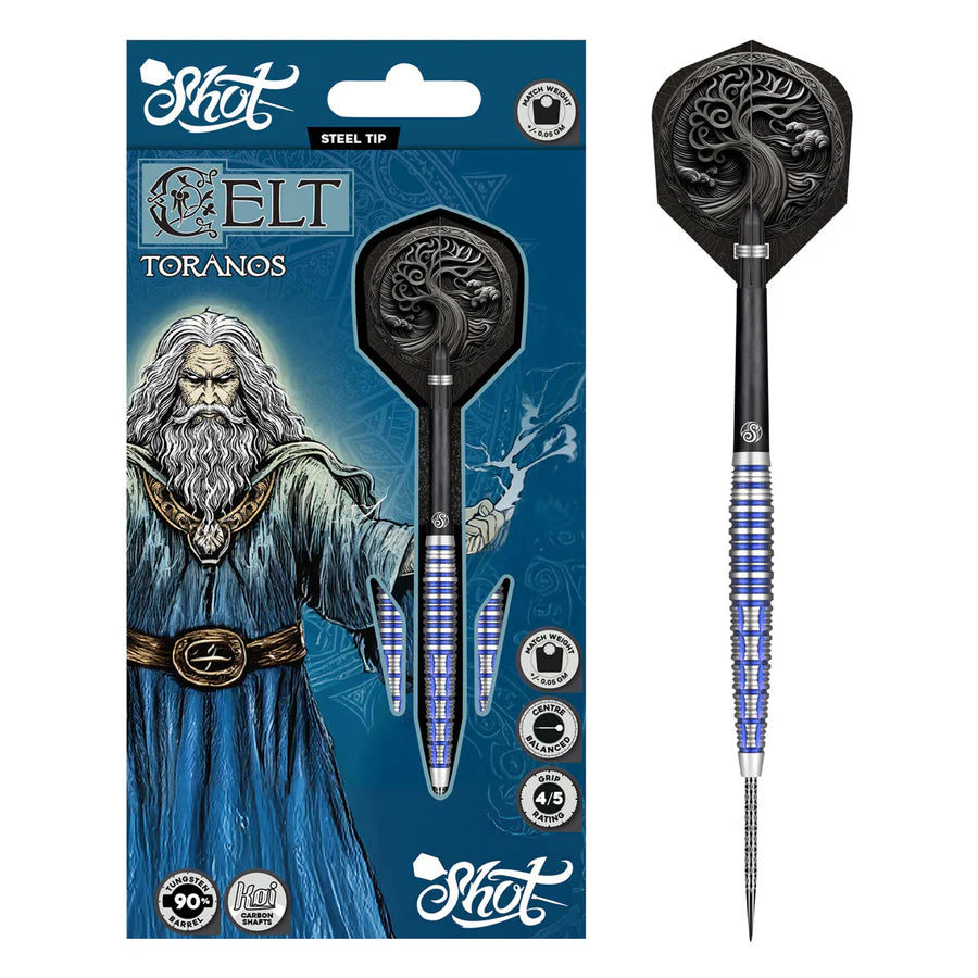 SHOT - CELT - TORANOS - STEEL TIP DARTS - 90% - 23g/24g/26g