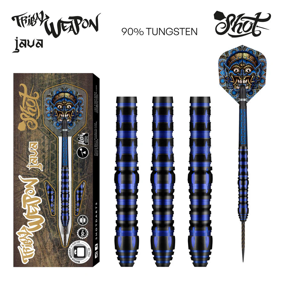 SHOT - TRIBAL WEAPON - JAVA - STEEL TIP DARTS - 90% - 23g/24g/25g/26g