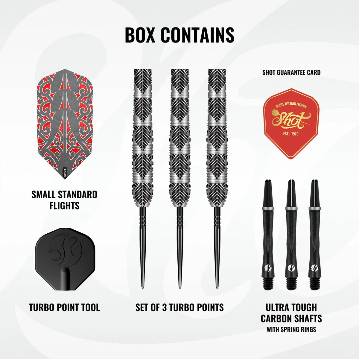 SHOT - WARRIOR - AWE - TURBO POINT DARTS - 90% - 22g/23g/24g/26g