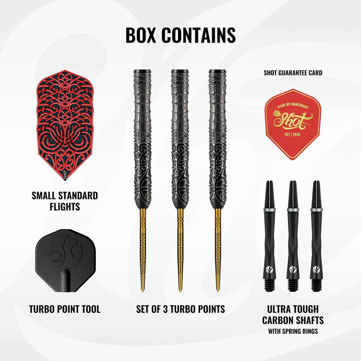 SHOT - WARRIOR - KAPENE - TURBO POINT DARTS - 90% - 23g/24g/25g