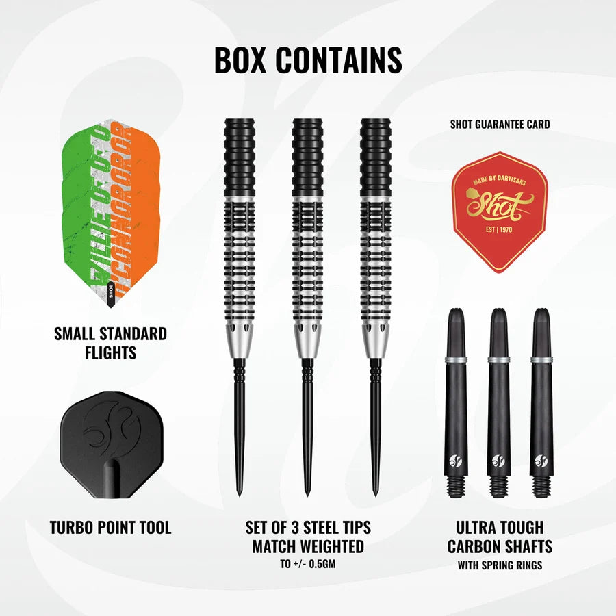 SHOT - PRO SERIES - WILLIE O'CONNOR - THE MAGPIE EDITION - TURBO POINT DARTS - 90% - 23g/24g