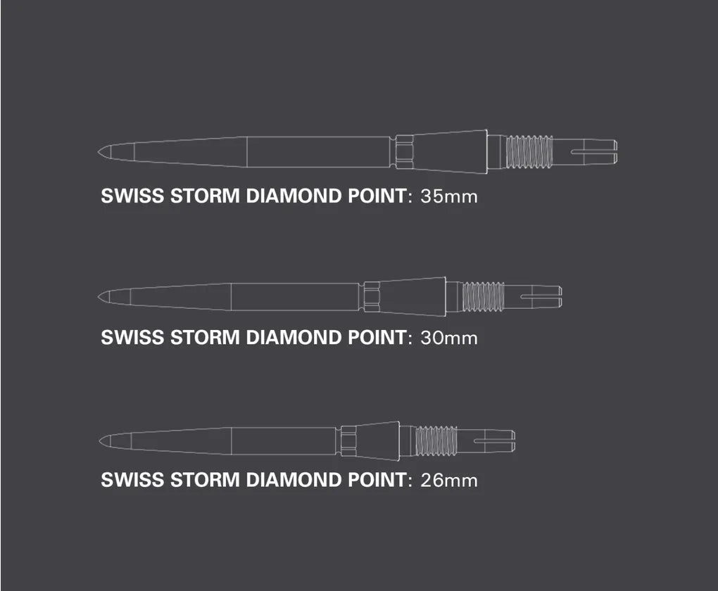 TARGET - SWISS POINTS - STORM DIAMOND - REPLACEMENT/SPARE SWISS POINTS - 26mm/30mm/35mm