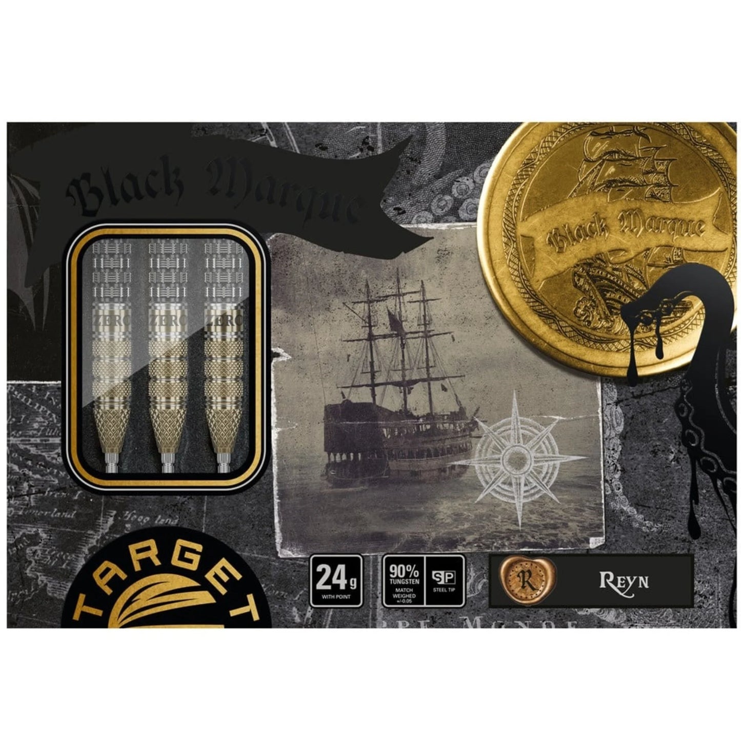 TARGET JAPAN - BLACK MARQUE - REYN - G1 - SWISS POINT DARTS - 90% - 24g
