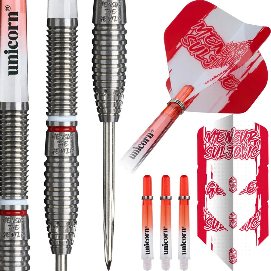 UNICORN - MENSUR SULJOVIC - PHASE 1 - STEEL TIP DARTS - 95% - 21g/23g/25g