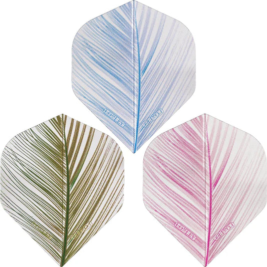 LOXLEY - Loxley Dart Flights - Feather STANDARD 100 Micron - Transparent - Green/Blue/Pink
