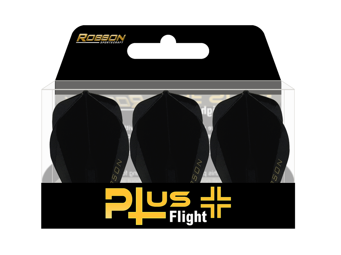 ROBSON Plus (BULL'S NL) + MOULDED FLIGHTS - FANTAIL - BLACK/WHITE