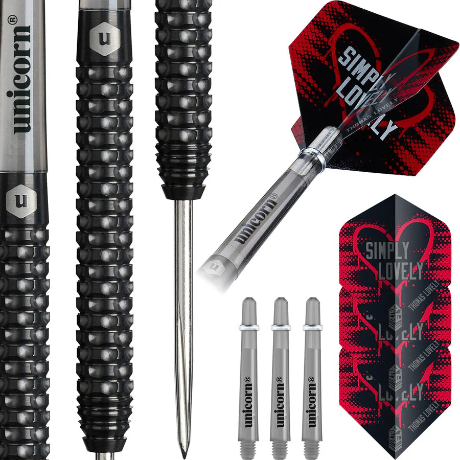 UNICORN - THOMAS LOVELY - UNICORN CONTENDER - STEEL TIP DARTS - 90% - 23g