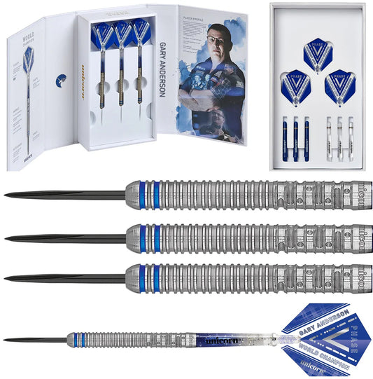 UNICORN - GARY ANDERSON - PHASE 5 - WORLD CHAMPION - STEEL TIP DARTS - 90% - 21g/22g/23g/24g/25g