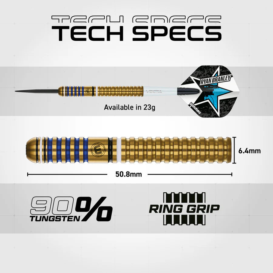 WINMAU - RYAN BRANLEY - v1 - STEEL TIP DARTS - 90% - 23g