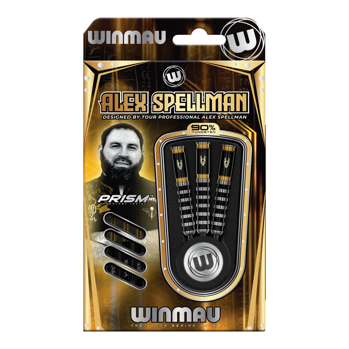 WINMAU - ALEX SPELLMAN - SIGNATURE SERIES - v1 - STEEL TIP DARTS - 90% - 22g/24g