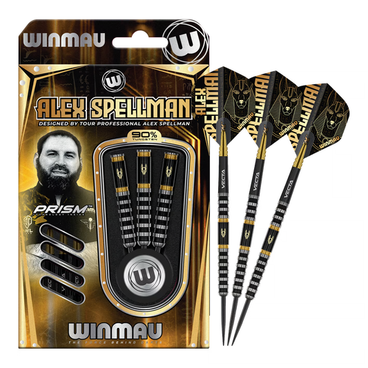 WINMAU - ALEX SPELLMAN - SIGNATURE SERIES - v1 - STEEL TIP DARTS - 90% - 22g/24g