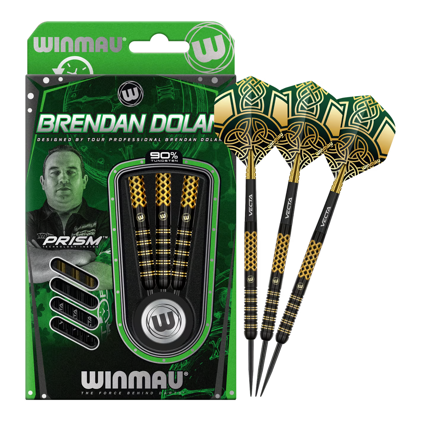 WINMAU - BRENDAN DOLAN - SIGNATURE SERIES - v1 - STEEL TIP DARTS - 90% - 23g/25g