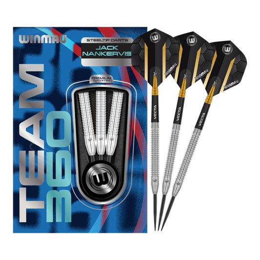 WINMAU - JACK NANKERVIS - TEAM 360 - STEEL TIP DARTS - 90% - 24g