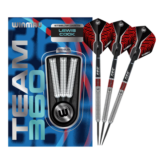 WINMAU - LEWIS COOK - TEAM 360 - STEEL TIP DARTS - 90% - 23g