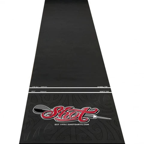 SHOT - DARTS MAT -  HEAVY DUTY RUBBER - PRO LEVEL DART MAT 300cm x 60cm