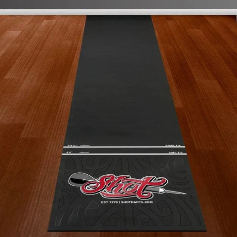 SHOT - DARTS MAT -  HEAVY DUTY RUBBER - PRO LEVEL DART MAT 300cm x 60cm