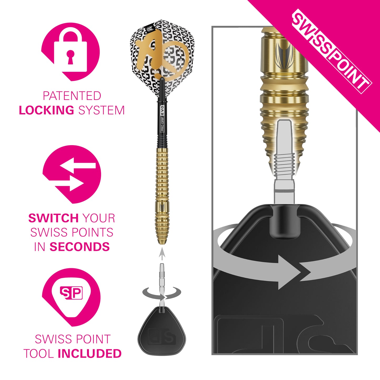 TARGET - BOLIDE - ENVY - 03 - SWISS POINT DARTS - 90% - 22g/24g/26g