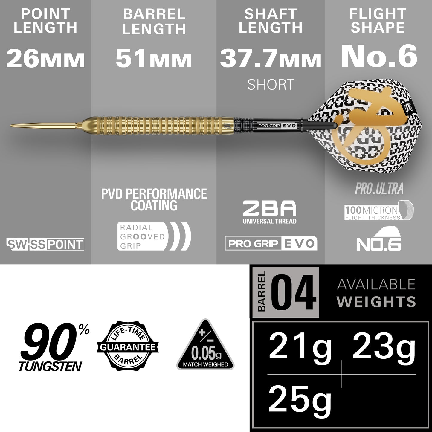 TARGET - BOLIDE - ENVY - 04 - SWISS POINT DARTS - 90% - 21g/23g/25g