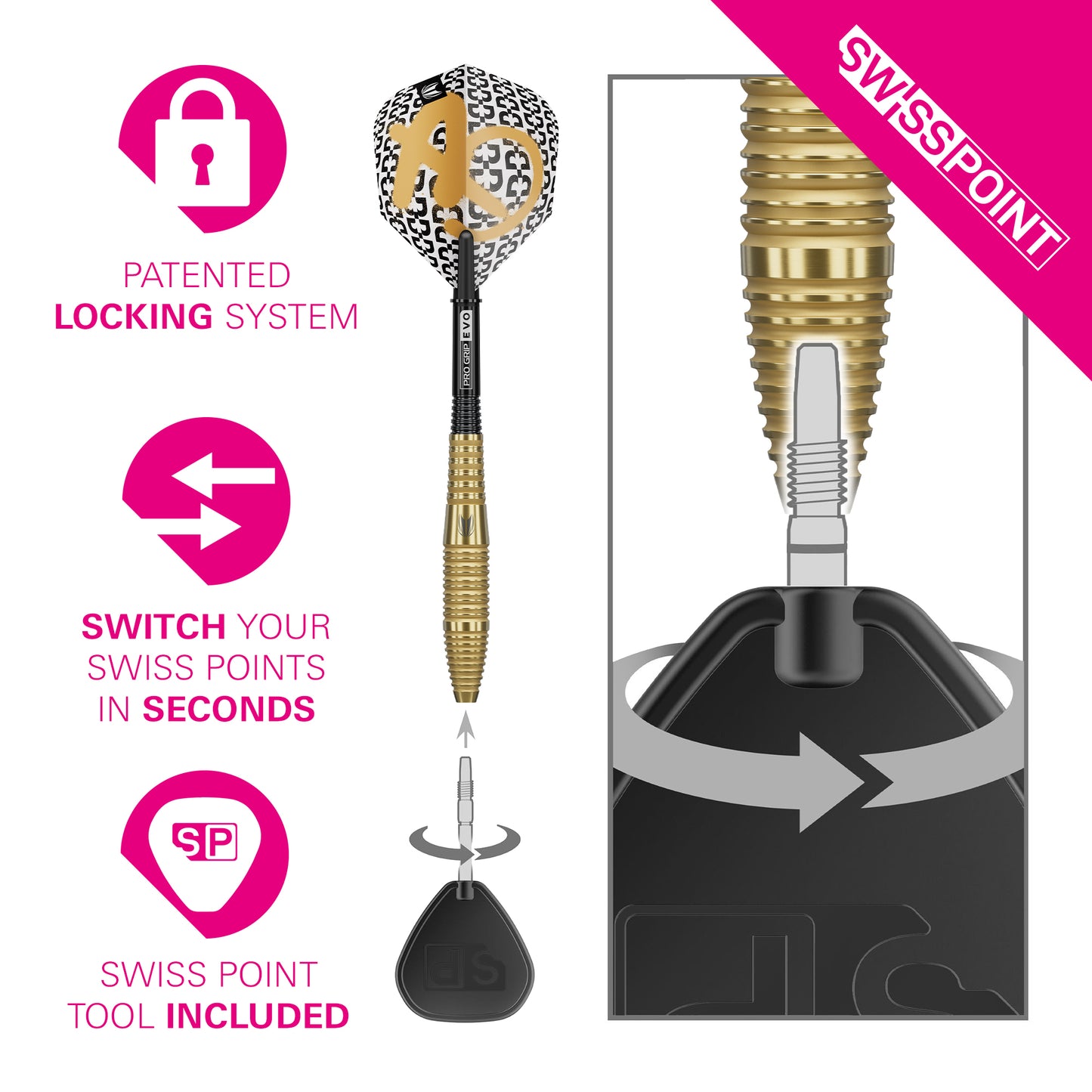 TARGET - BOLIDE - ENVY - 05 - SWISS POINT DARTS - 90% - 22g/24g/26g