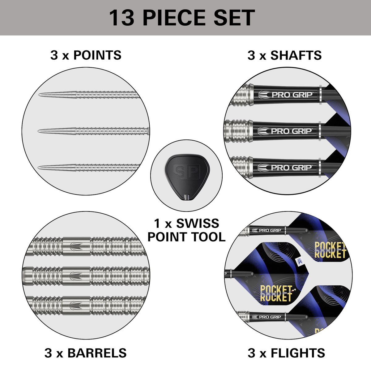 TARGET - JUSTIN HOOD - SWISS POINT DARTS - 90% - 23g