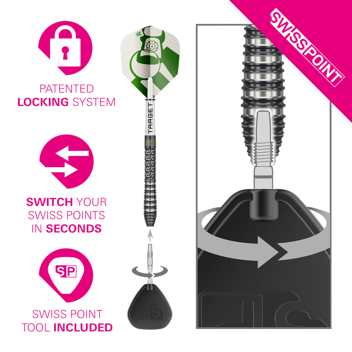 TARGET - CHARLIE MANBY - SWISS POINT DARTS - 95% - 22g/23g/25g