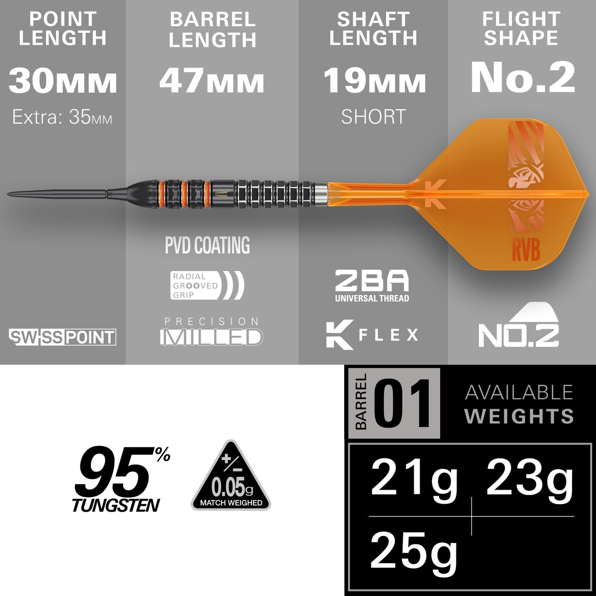 TARGET - RAYMOND VAN BARNEVELD - 95k - 2026 - SWISS POINT DARTS - 95% - 21g/23g/25g