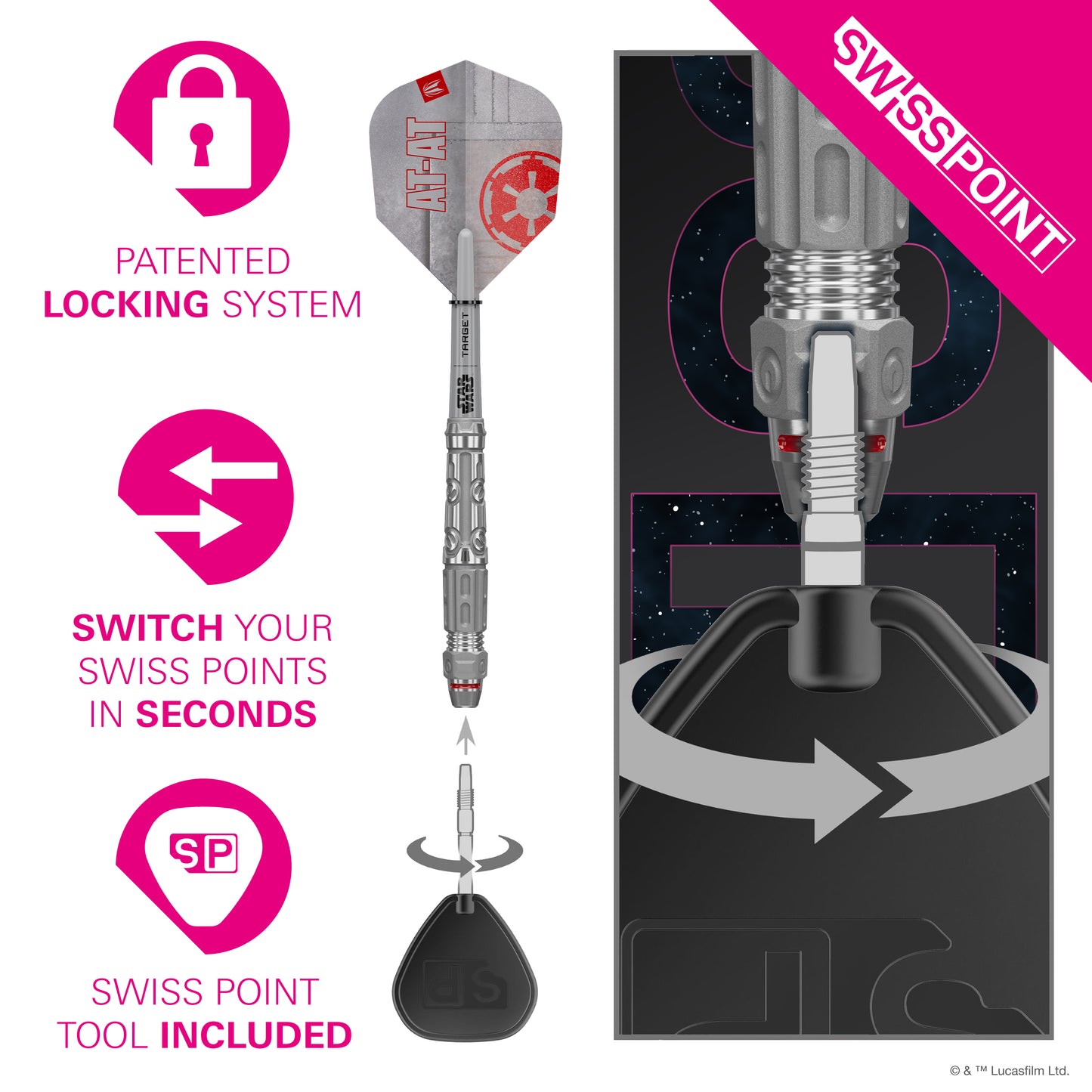TARGET - STAR WARS - AT AT - SWISS POINT DARTS - 90% - 23g/24g/25g