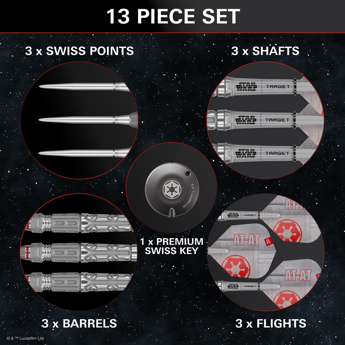 TARGET - STAR WARS - AT AT - SWISS POINT DARTS - 90% - 23g/24g/25g
