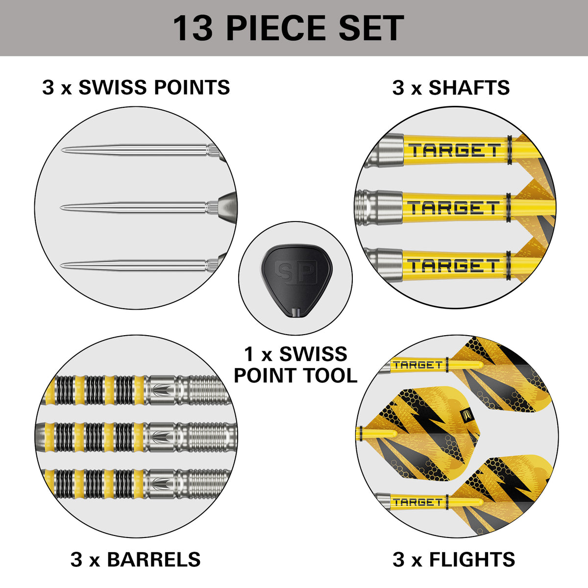 TARGET - BUZZ - SP01 - SWISS POINT DARTS - 90% - 22g/23g/28g