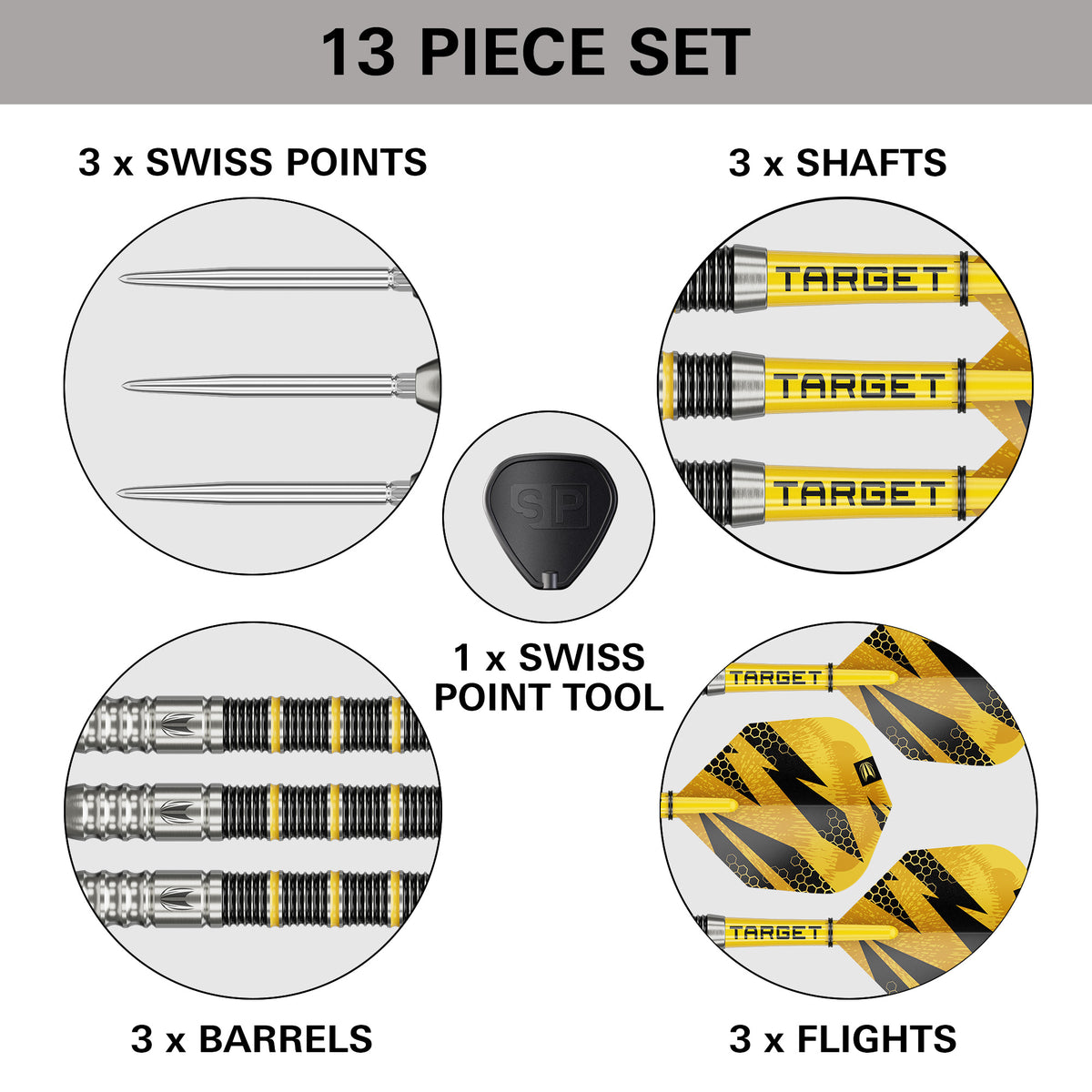 TARGET - BUZZ - SP02 - SWISS POINT DARTS - 90% - 22g/24g/26g