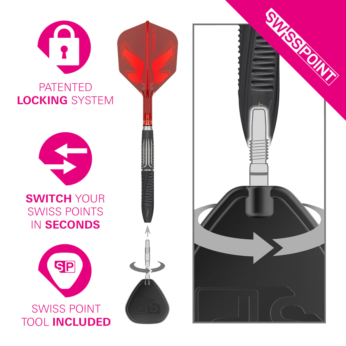 TARGET - SHIFT - SWISS POINT DARTS - 90% - 23g/24g/25g