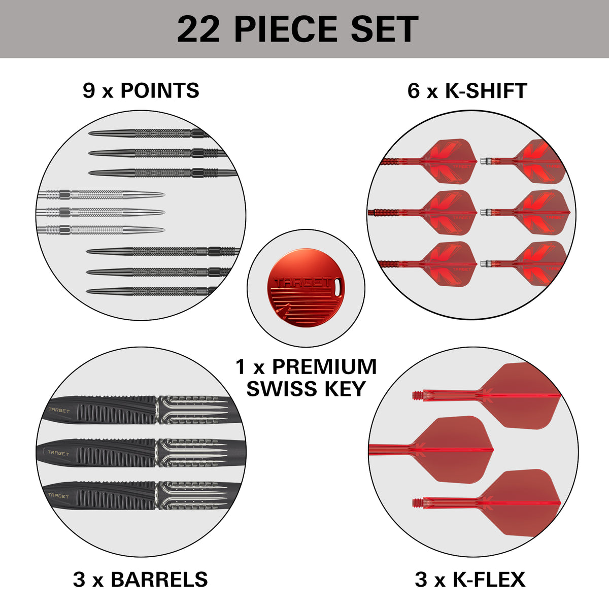 TARGET - SHIFT - SWISS POINT DARTS - 90% - 23g/24g/25g