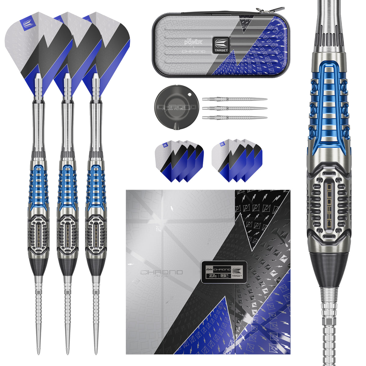 TARGET - PHIL TAYLOR - POWER CHRONO - SWISS POINT DARTS - 95% - 22g/24g/26g