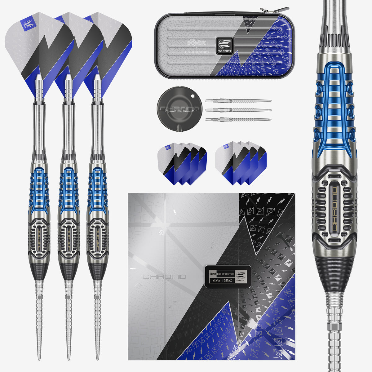 TARGET - PHIL TAYLOR - POWER CHRONO - SWISS POINT DARTS - 95% - 22g/24g/26g