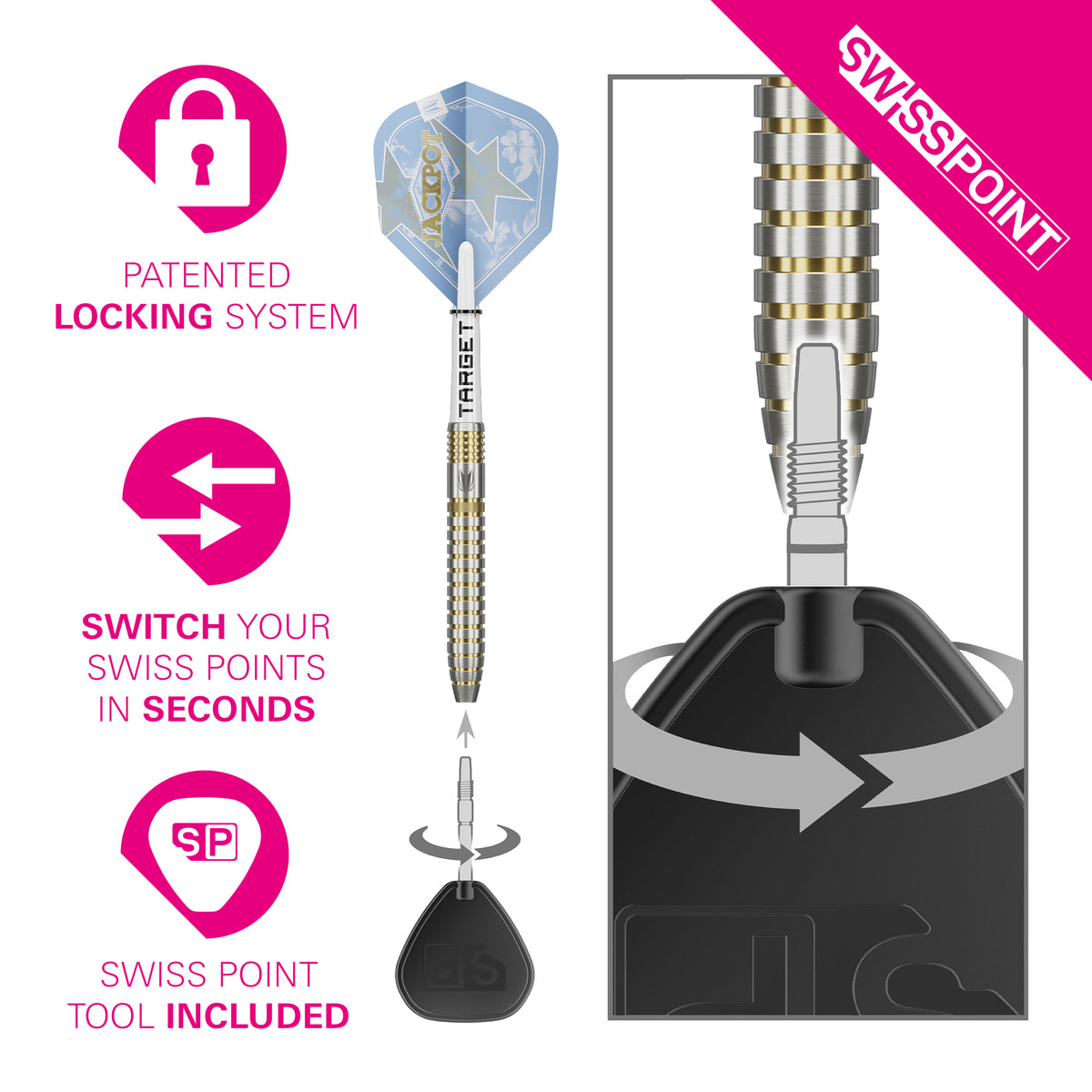 TARGET - ADRIAN LEWIS - SHOWDOWN! - SWISS POINT DARTS - 95% - 23g/35g