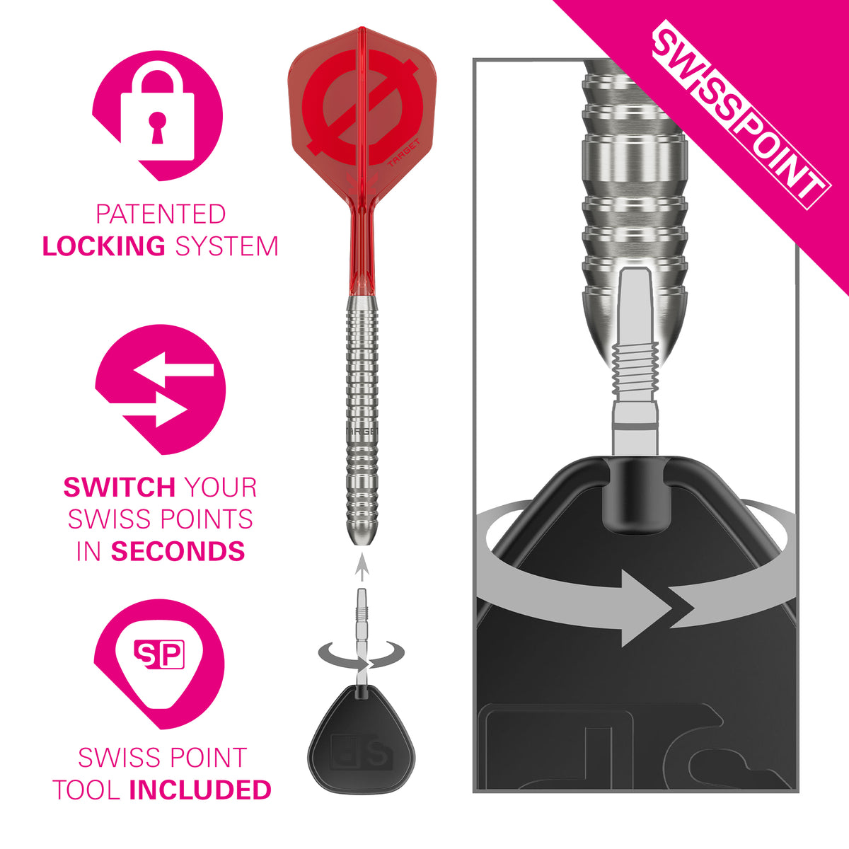 TARGET - GROUP Ø - 03 - SWISS POINT DARTS - 50% - 22g/24g/26g