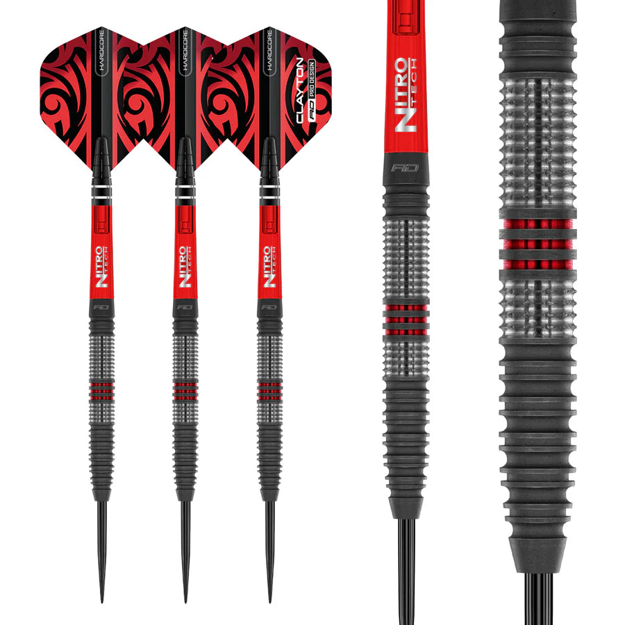 RED DRAGON - JOHNNY CLAYTON - HIRAETH - STEEL TIP DARTS - 90% - 22g/23g