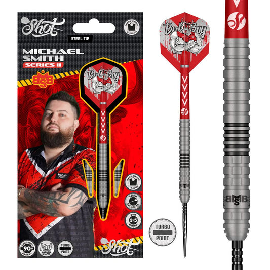 SHOT - MICHAEL SMITH - SERIES 2 - TURBO POINT DARTS - 90% - 22g/23g/24g/25g