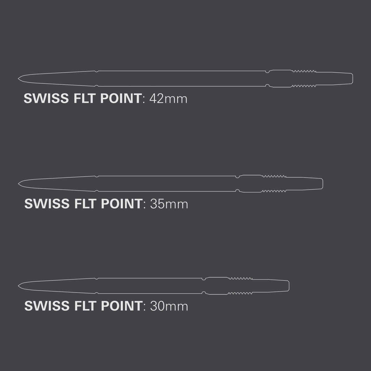 TARGET - SWISS POINTS - FLT - REPLACEMENT/SPARE SWISS POINTS - 30mm/35mm/42mm