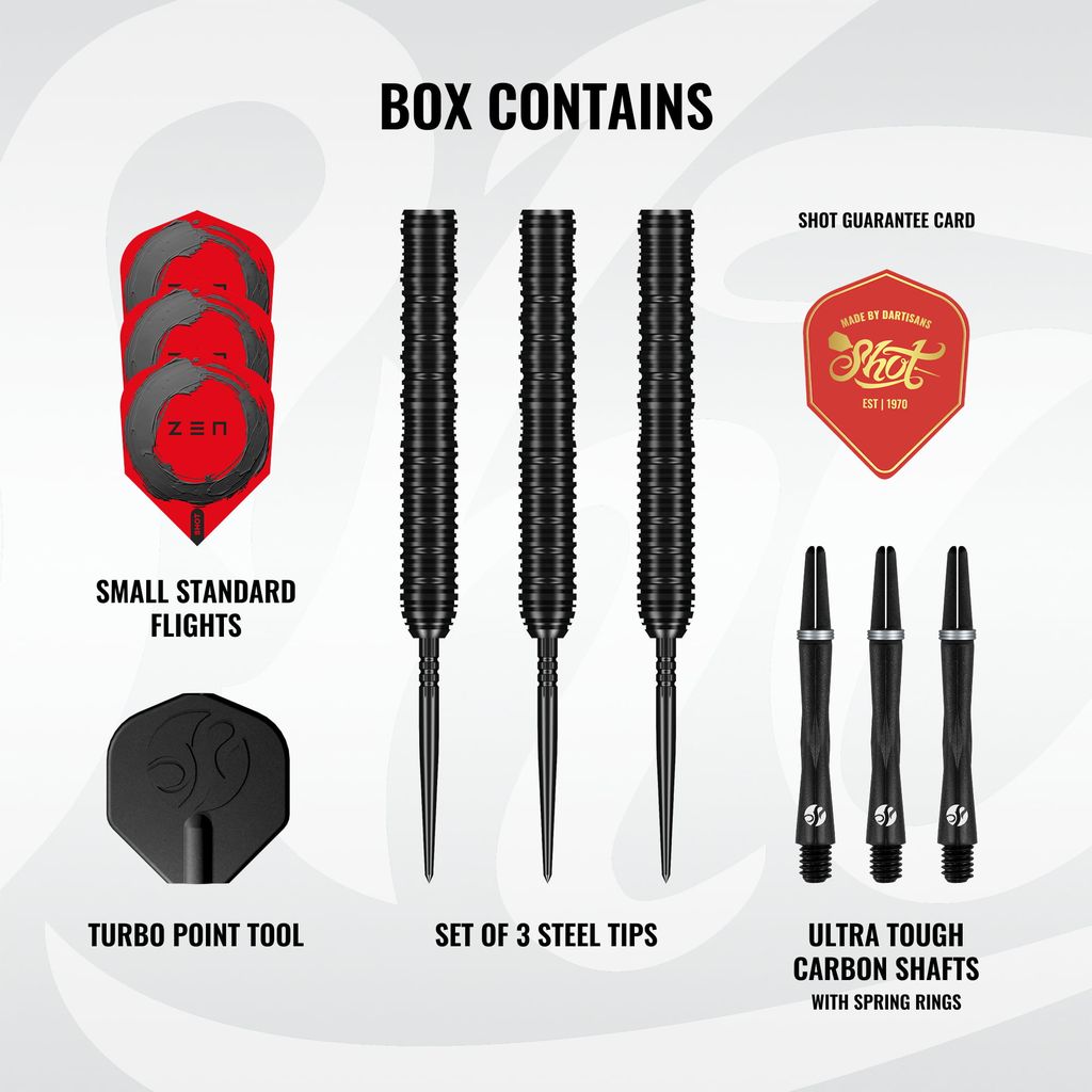 SHOT - ZEN - STRAIGHT - TURBO POINT DARTS - 90% - 23g/24g/25g