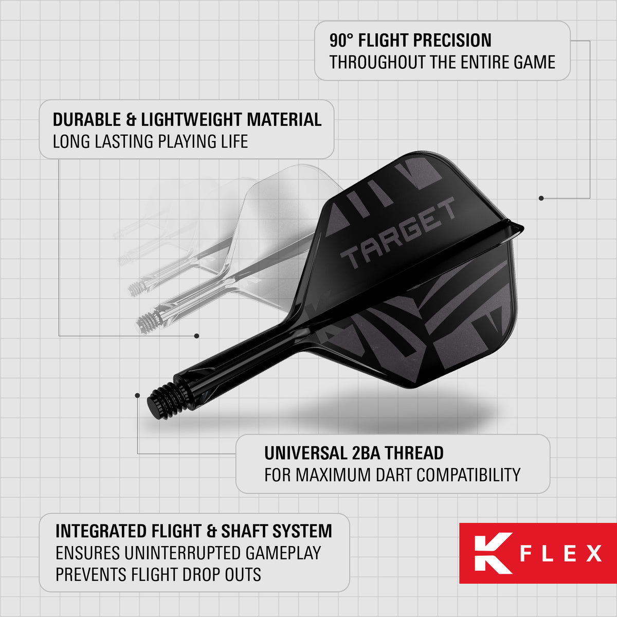 TARGET - KFLEX - BLACK 2026 - SMALL No.6 - INTEGRATED FLIGHT SYSTEM - K-FLEX