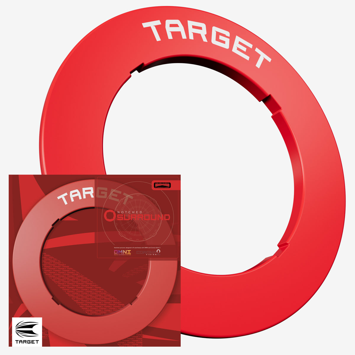 TARGET - NOTCHED - RED - DARTBOARD SURROUND - FOR OMNI & CORONA 2
