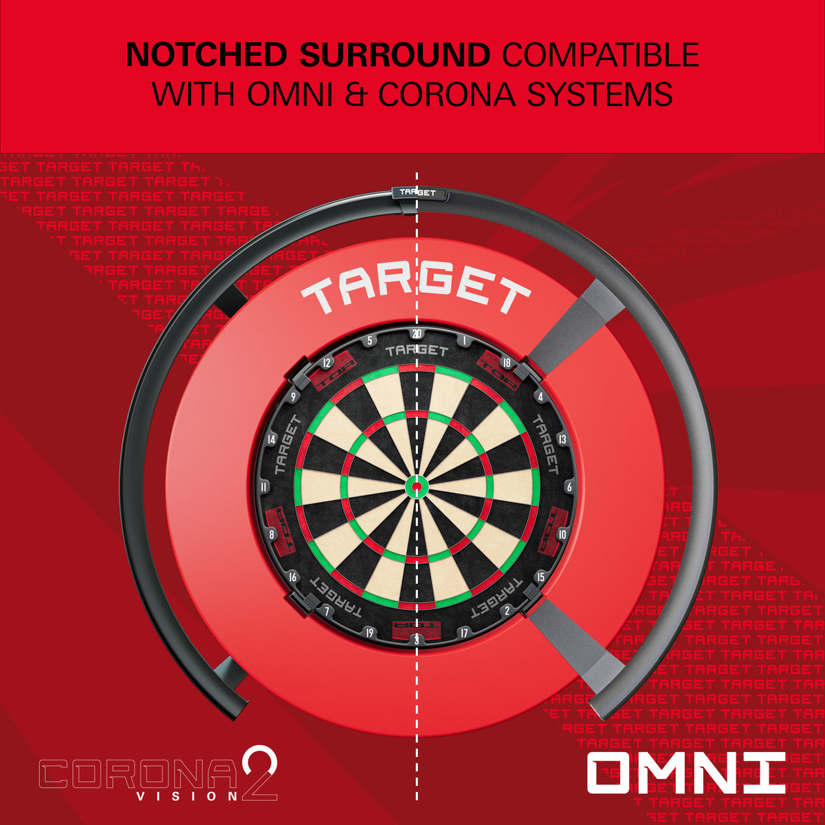 TARGET - NOTCHED - RED - DARTBOARD SURROUND - FOR OMNI & CORONA 2