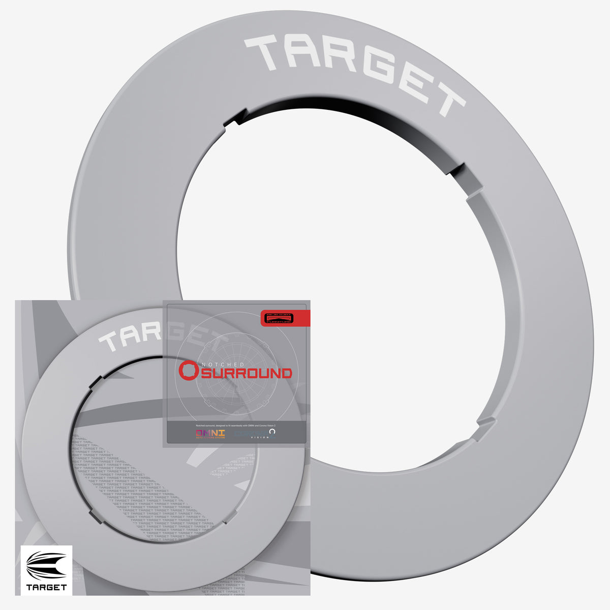 TARGET - NOTCHED - GREY - DARTBOARD SURROUND - FOR OMNI & CORONA 2